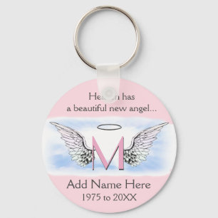 Monogram   Memorial    Angel Wings Keychain