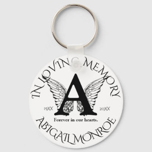 Monogram   Memorial   Angel Wings Keychain