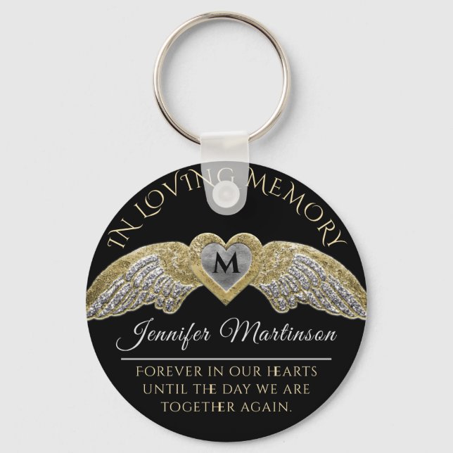 Monogram Memorial In Loving Memory Keychain (Front)