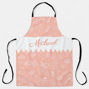 Monogram Merry Christmas and Happy New Year! 20XX Apron