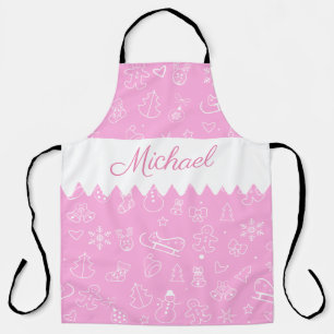 Monogram Merry Christmas and Happy New Year! 20XX Apron