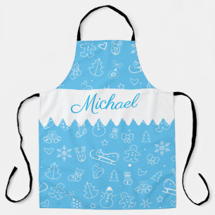 Monogram Merry Christmas and Happy New Year! 20XX Apron
