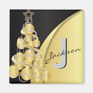 Monogram Merry Christmas Magnet