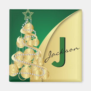Monogram Merry Christmas Magnet