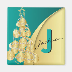 Monogram Merry Christmas Magnet