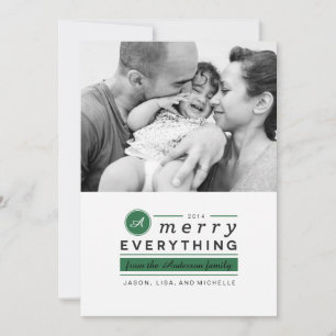 Monogram Merry Everything Photo Holiday card