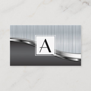 Monogram Metal with Rivets Background Business Card