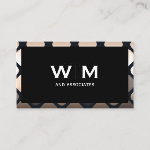 Monogram   Metallic Geometric Patterns Border Business Card