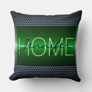 Monogram Metallic Holes Metal Look #3 Throw Pillow