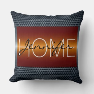 Monogram Metallic Holes Metal Look #6 Throw Pillow