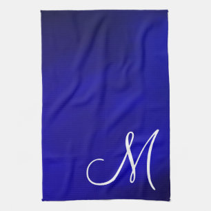 Monogram Metallic Royal Blue Kitchen Towell Towel