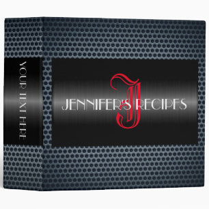 Monogram Metallic Stainless Metal Look #6 Binder