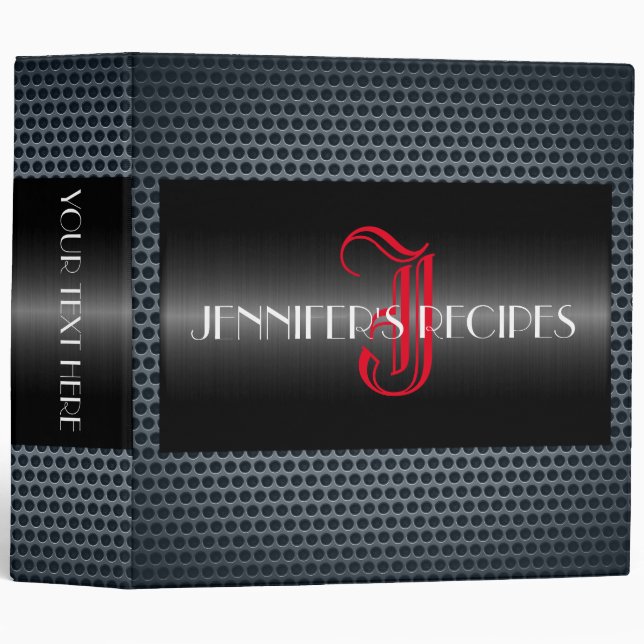 Monogram Metallic Stainless Metal Look #6 Binder (Front/Spine)