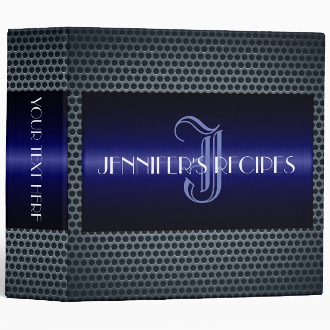 Monogram Metallic Stainless Metal Look #7 Binder (Front/Spine)