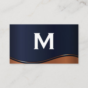 Monogram   Metallic Wave Business Card