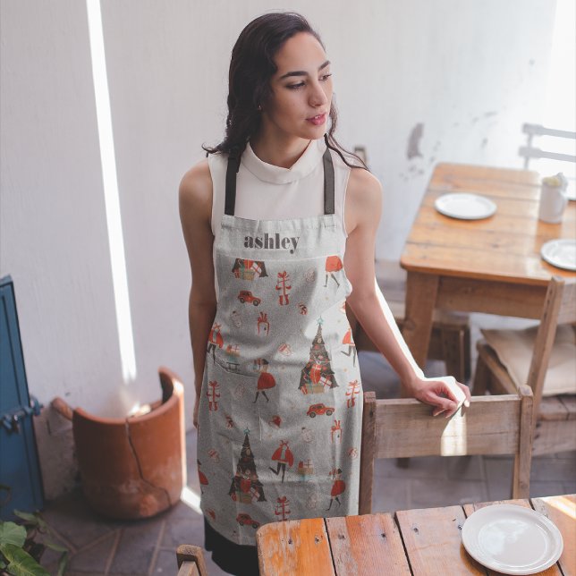 Monogram | Mid-Century Modern Christmas Apron (Creator Uploaded)