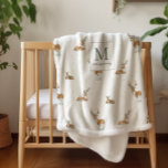 Monogram | Mid-Century Modern Christmas Reindeer Sherpa Blanket<br><div class="desc">These blankets are so super soft and warm!! They can be personalized with any name or monogram. These make perfect gifts for Christmas for mom, dad, a teacher, friend, teenager, or a child. Add your custom wording to this design by using the "Edit this design template" boxes on the right...</div>