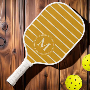Monogram Mid-Century Striped Burnt Buttercup Colou Pickleball Paddle