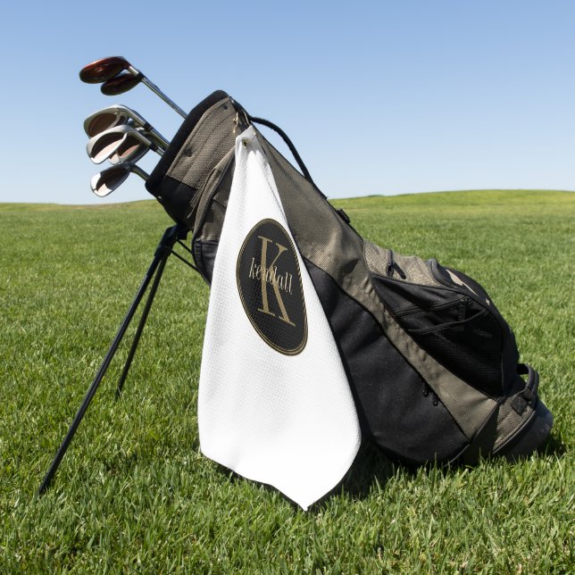 Monogram Midnight Gold ID938 Golf Towel (Green)