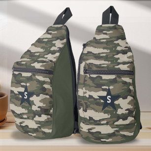 Monogram Military Camouflage Pattern Camo Sling Bag