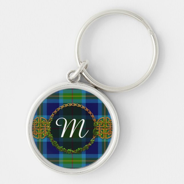 Monogram Miller Tartan Keychain (Front)