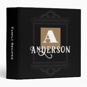 Monogram Minimal Deco Design Recipe Binder