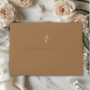 Monogram Minimal Elegant Brown Envelope
