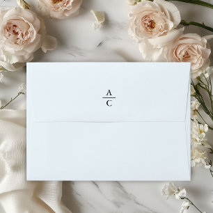 Monogram Minimal Elegant Lightblue Envelope