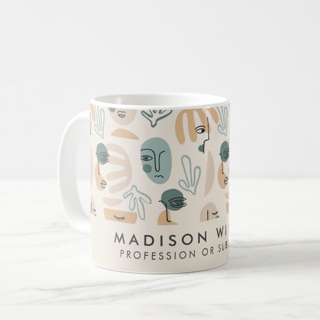 Monogram Minimal Modern Coffee Mug (Front Left)