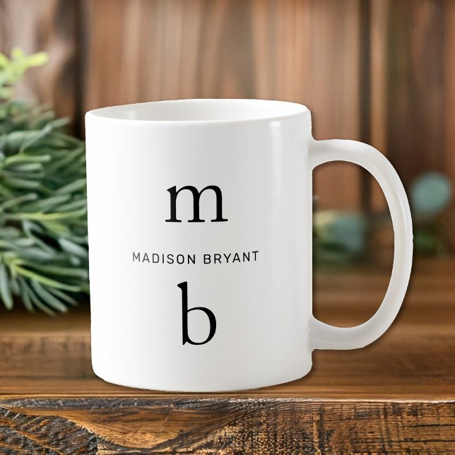 Monogram Minimal Mug (Introducing the Monogram Coffee Mug - a personalized daily companion that transforms your morning)