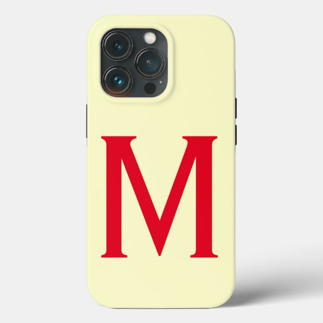 Monogram Minimalist Add Your Name Initial Modern Case-Mate iPhone Case (Back)