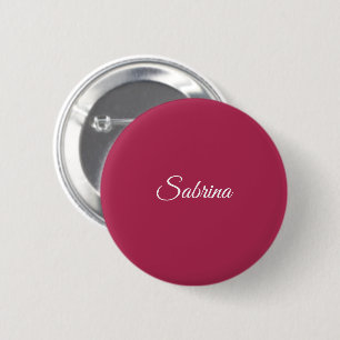 Monogram minimalist cherry rose pink 2 inch round button