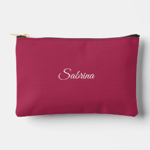 Monogram minimalist cherry rose pink accessory pouch