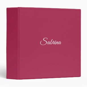 Monogram minimalist cherry rose pink binder