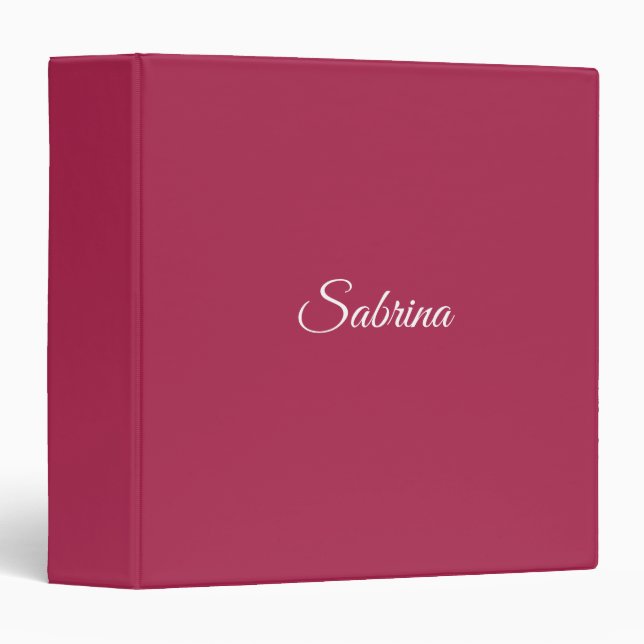 Monogram minimalist cherry rose pink binder (Front/Spine)