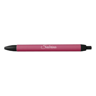 Monogram minimalist cherry rose pink black ink pen