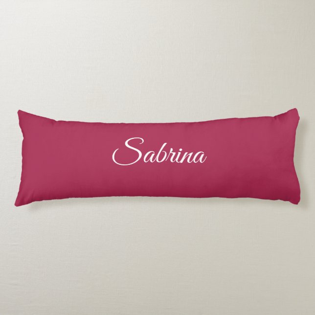 Monogram minimalist cherry rose pink body pillow (Front)