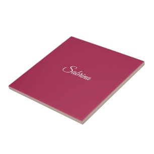 Monogram minimalist cherry rose pink tile