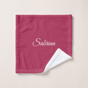 Monogram minimalist cherry rose pink wash cloth