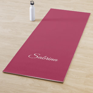 Monogram minimalist cherry rose pink yoga mat