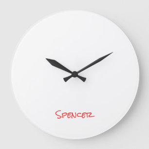 Monogram minimalist custom name large clock