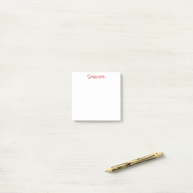 Monogram minimalist custom name  post-it notes (On Desk)