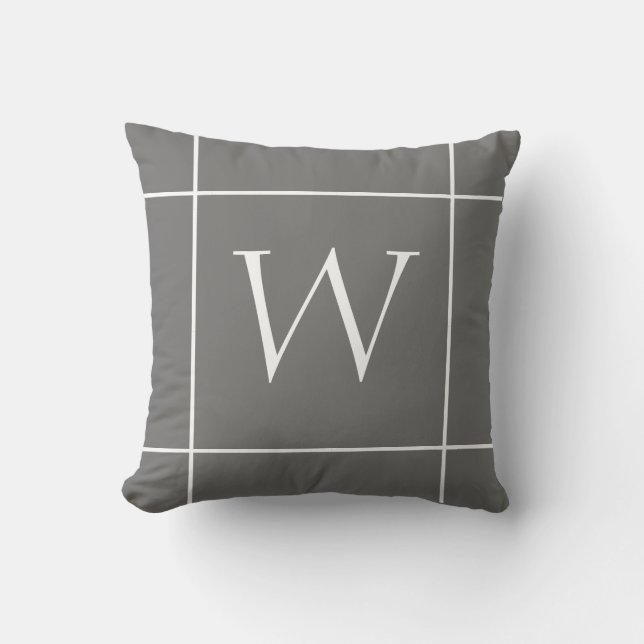 monogram minimalist design custom throw pillow (Front)
