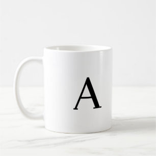Monogram Minimalist  Letter A Black & White   Coffee Mug