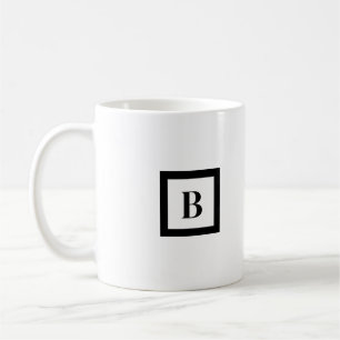 Monogram Minimalist  Letter B Black & White Coffee Mug