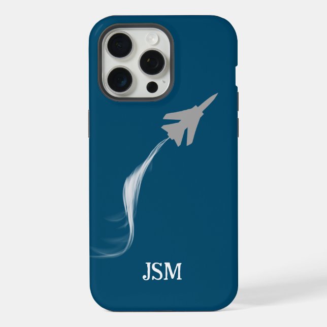 Monogram Minimalist,Modern,Pilot,Aviator,Airplane iPhone Case (Back)