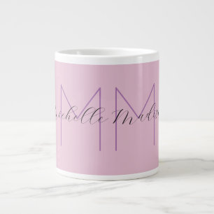 Monogram Minimalist Name Initials Handwriting Large Coffee Mug