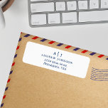 Monogram Minimalist Navy Blue Return Address<br><div class="desc">Monogram Minimalist Navy Blue Return Address label</div>