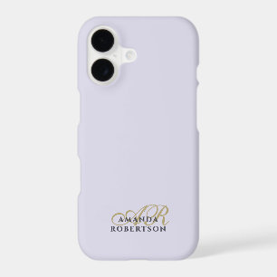 Monogram Minimalist Pastel Lavender Gold Navy