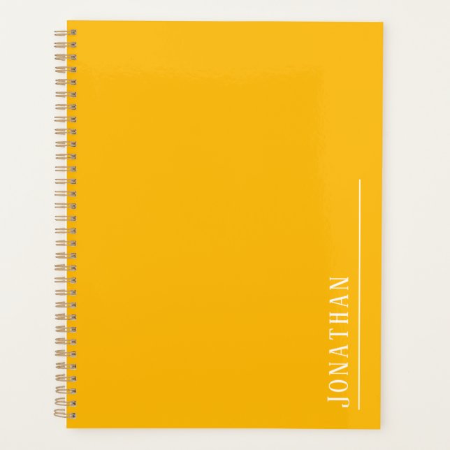 Monogram minimalist yellow planner (Front)